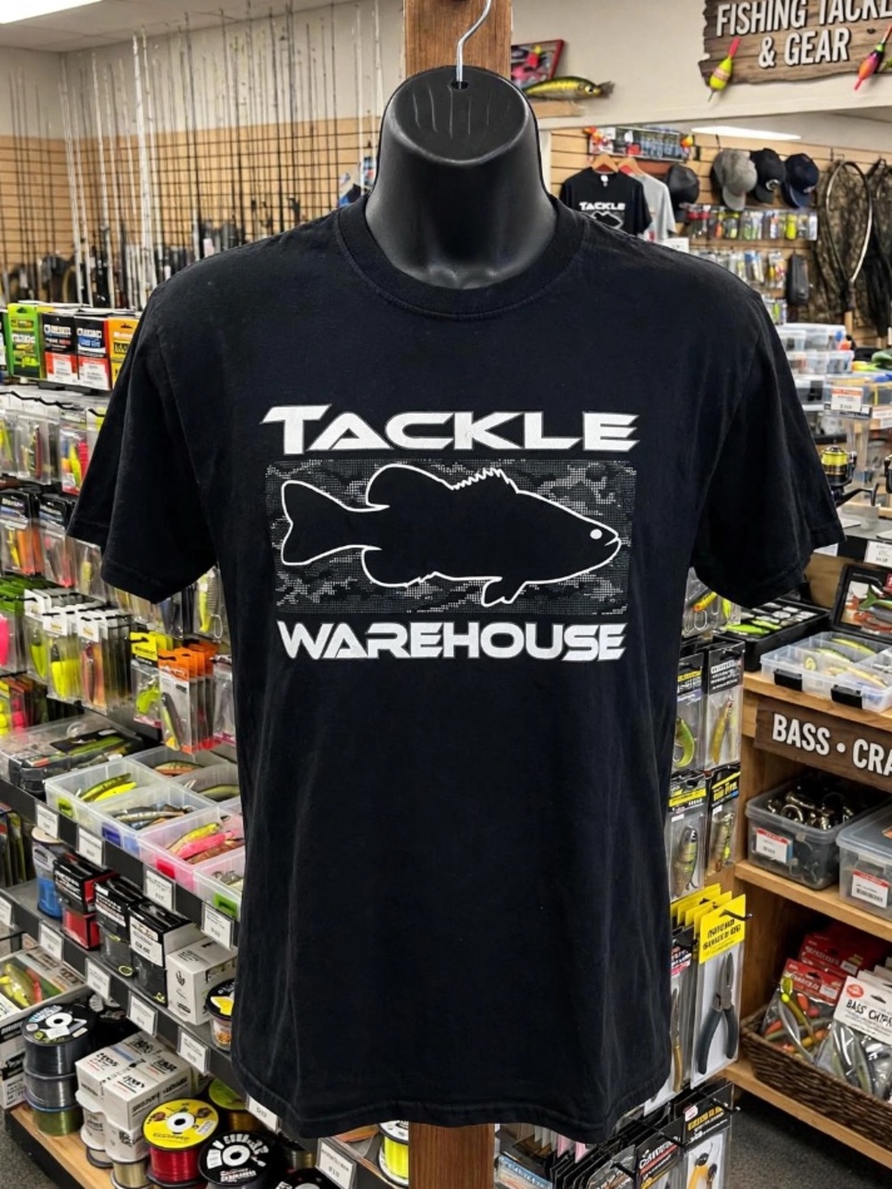 Fishing Tackle Warehouse T-shirt Black Size Large Port & Company